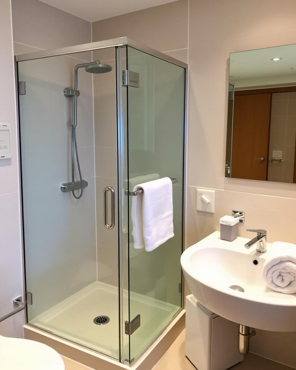 En-suite bathroom with walk-in shower and vanity